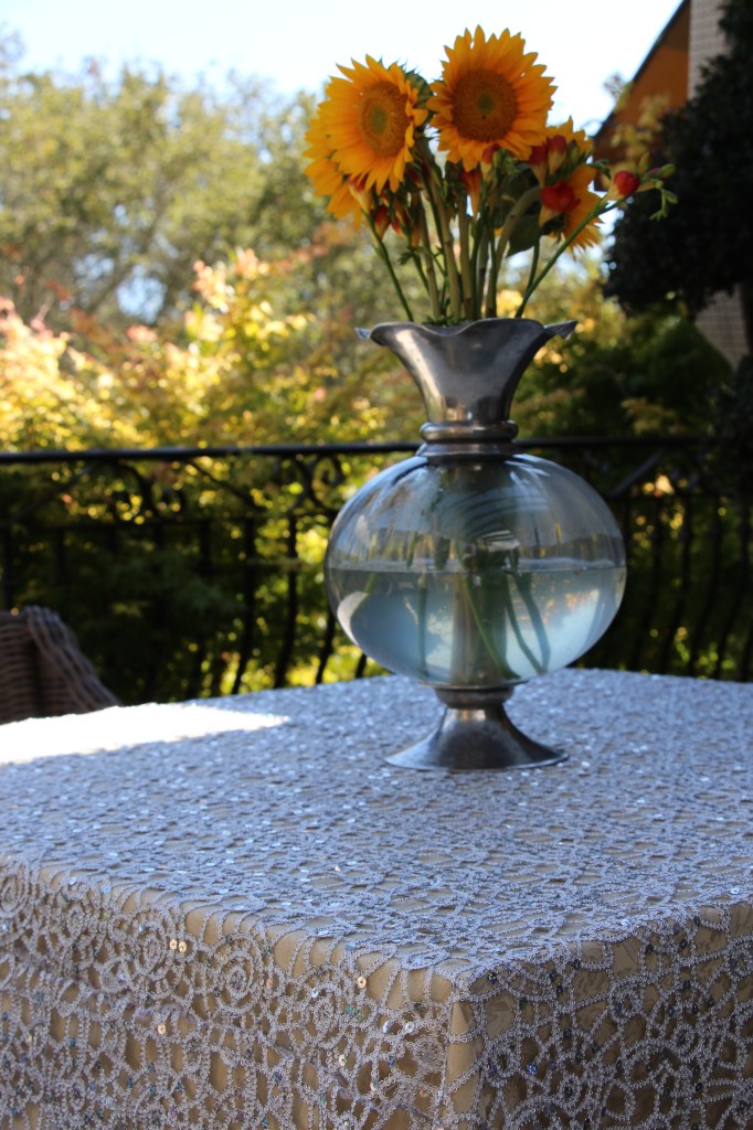 Premier Silver Sequins Table Overlay