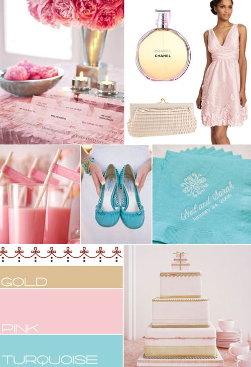 Turquoise, Gold and Blush Pink Theme