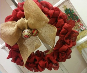 burlap wreath christmas