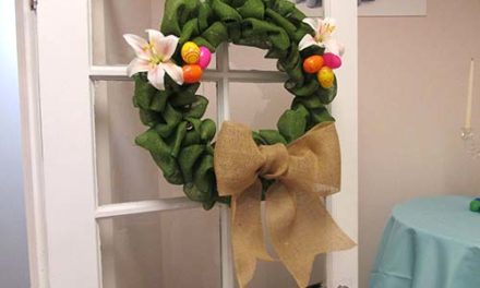 “Spring is in the air” Burlap Easter Holiday Wreath.