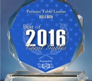 Premier Table Linens Receives 2016 Best of Coral Gables Award